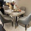 Six-Seater Marble Top Dining Table Set