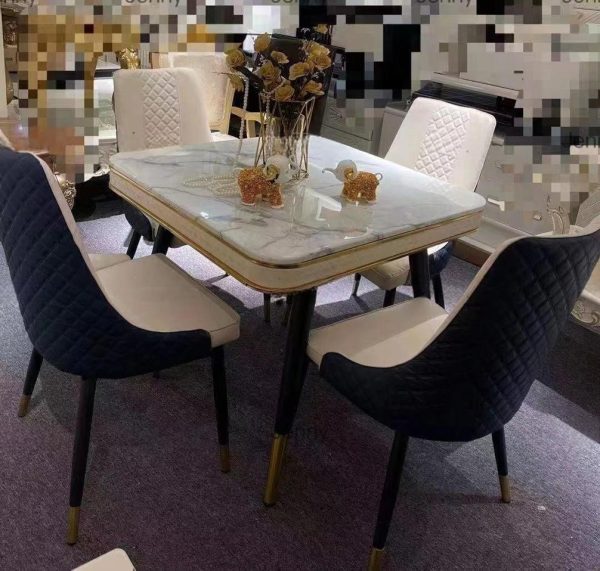 Four-Seater Marble Top Dining Table Set