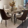 Six-Seater Marble Top Dining Table Set