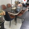 Six-Seater Marble Top Dining Table Set