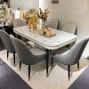 Six-Seater Marble Top Dining Table Set
