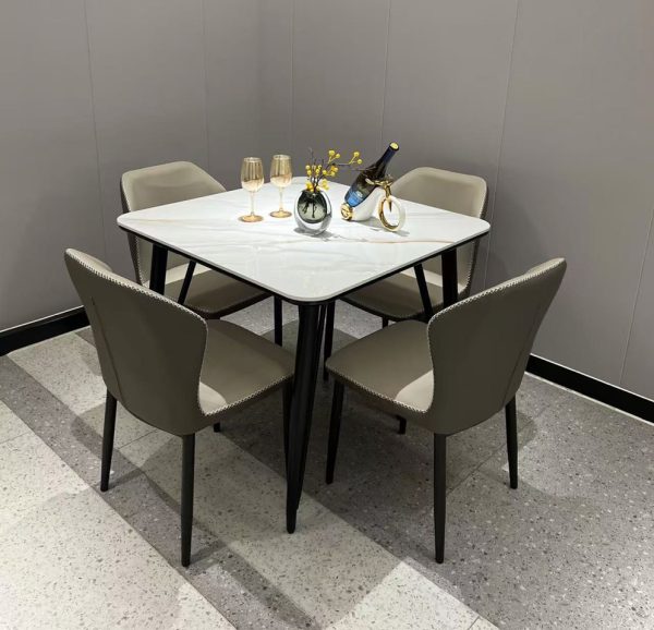 Four-Seater Marble Top Dining Table Set