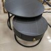 Marble Round Coffee Table Set - Black