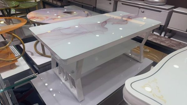 Elegant Marble Top Rectangular Coffee Table